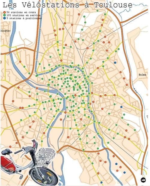 peta Toulouse basikal