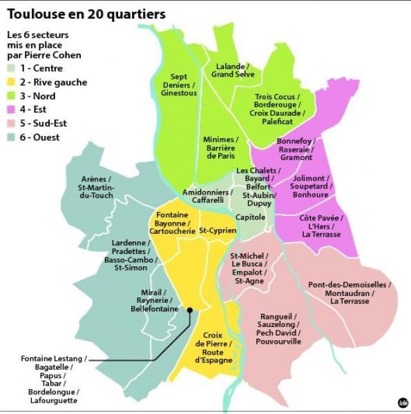 peta Toulouse kejiranan