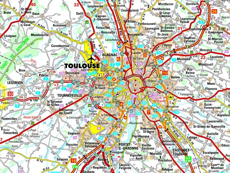 peta Toulouse jalan